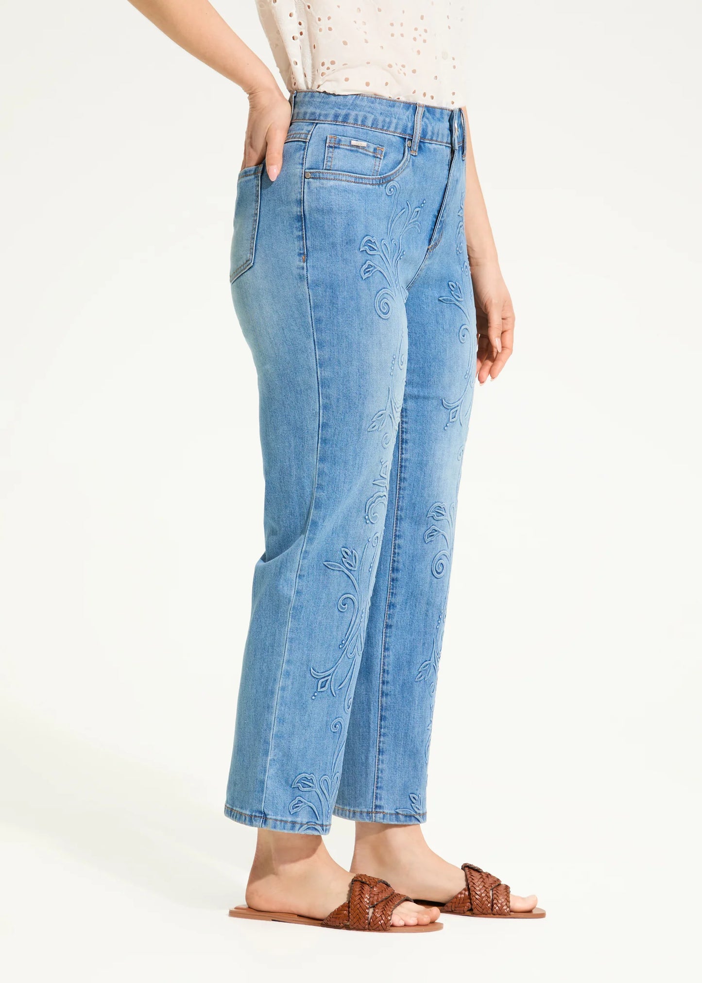Olivia Straight Crop Denim, Medium Wash - 2167779