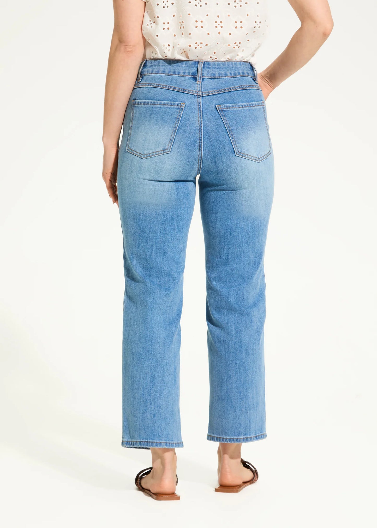 Olivia Straight Crop Denim, Medium Wash - 2167779