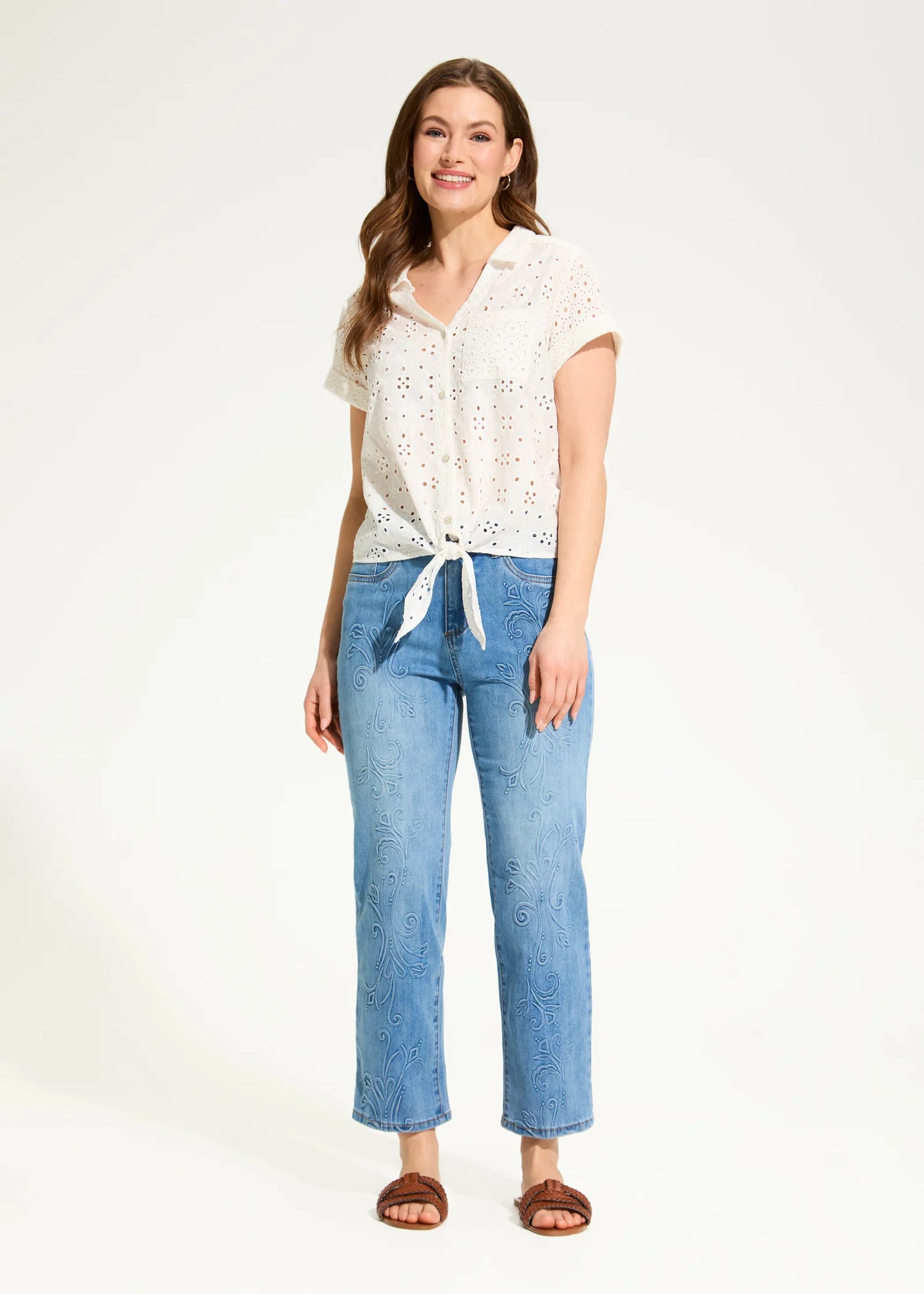 Olivia Straight Crop Denim, Medium Wash - 2167779