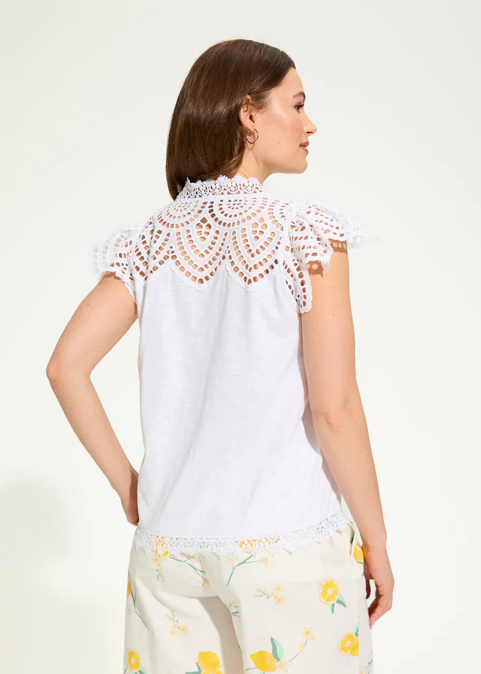 Flutter Sleeve Placed Eyelet Top - 3661476