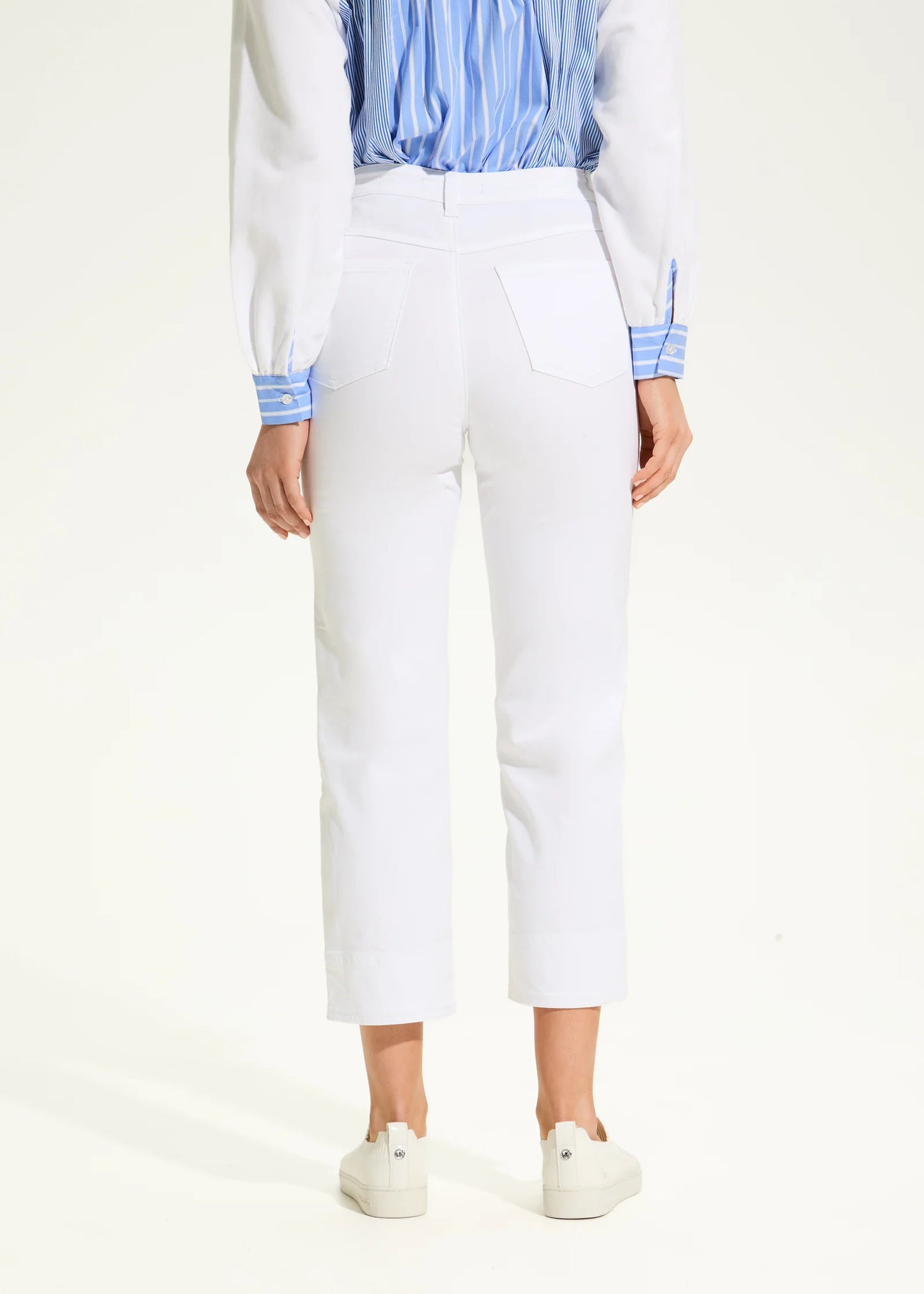 Suzanne Straight Crop Denim, White - 6995511
