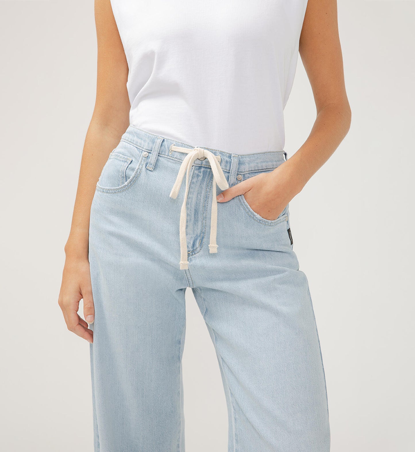 Be Easy Straight Leg Drawstring Jeans L28469ADM194