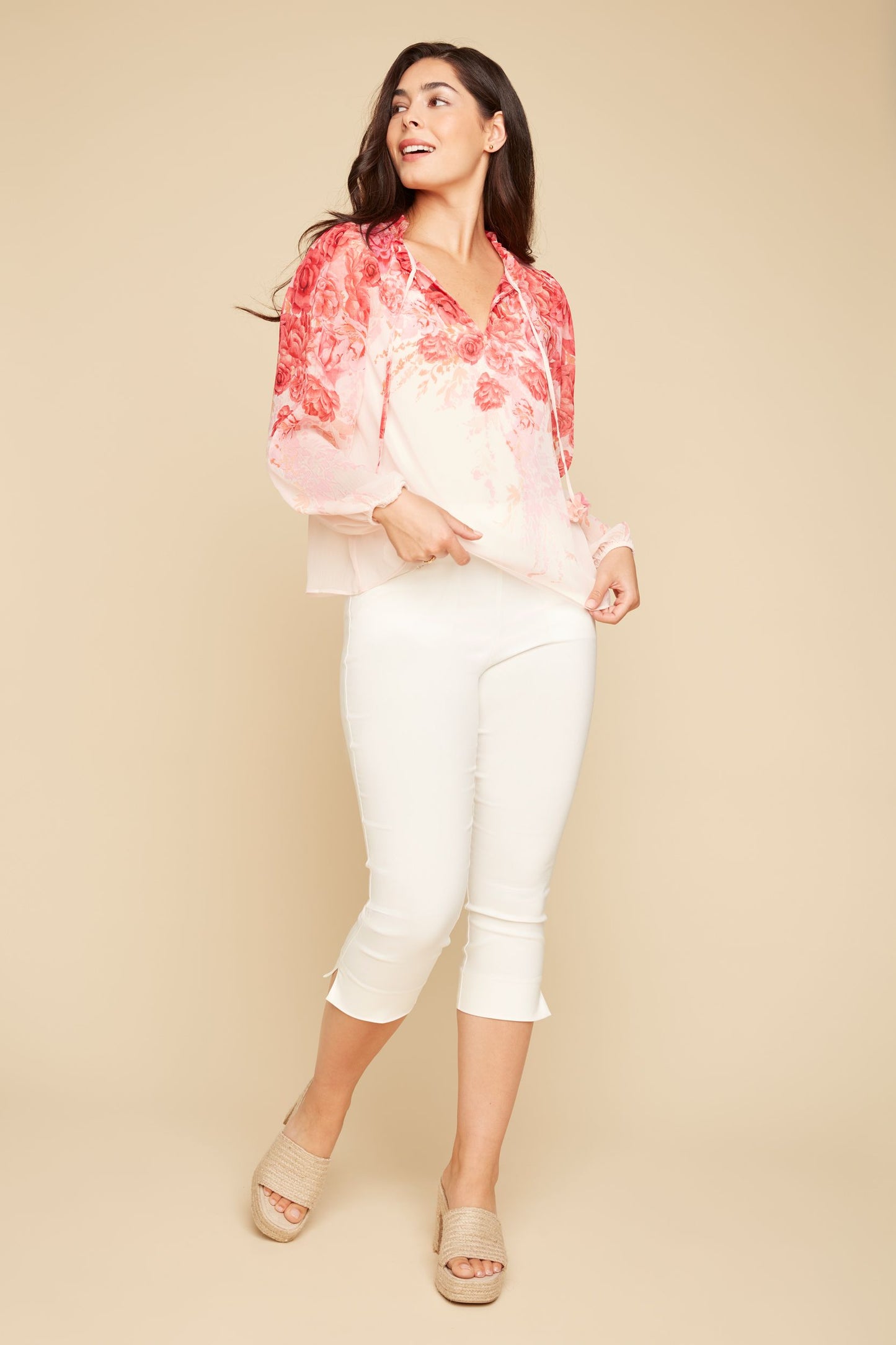 Rosette Print Blouse
