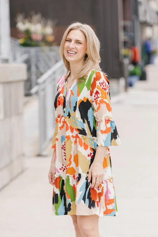Luciana Dress Splash Print 1664
