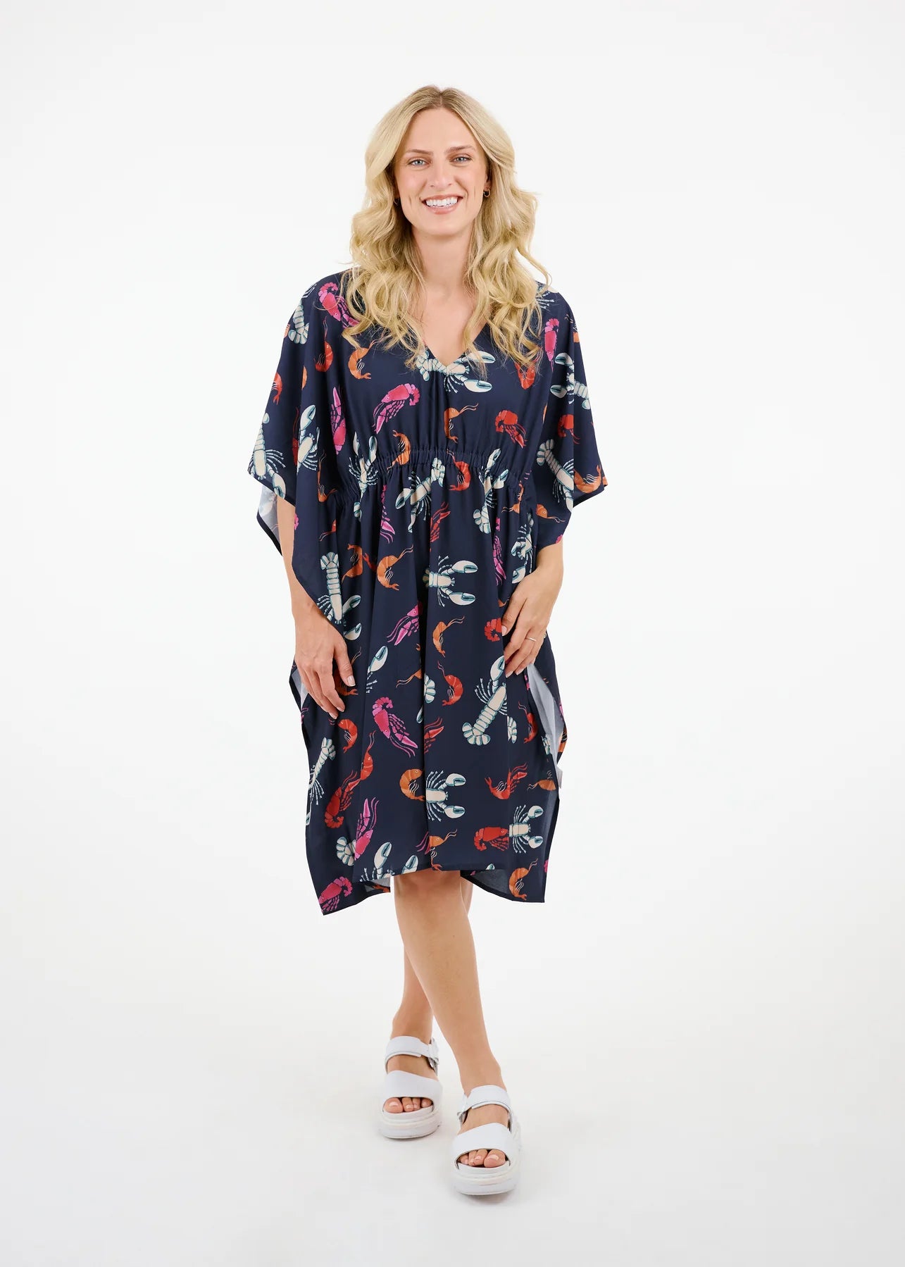 Colletta Dress Lobster Print 1712