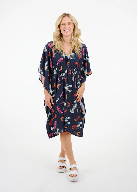 Colletta Dress Lobster Print 1712