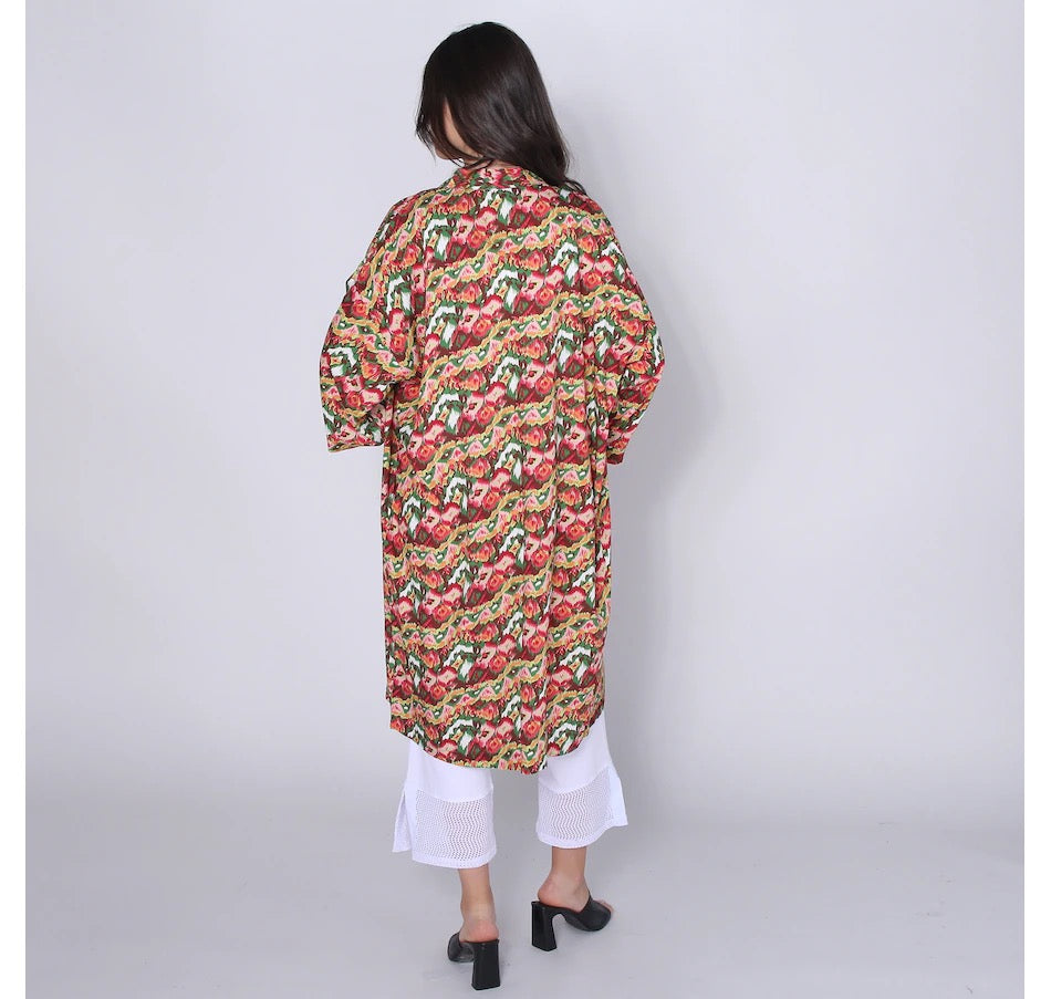 Adley Kimono Cardigan Poppy Print 375