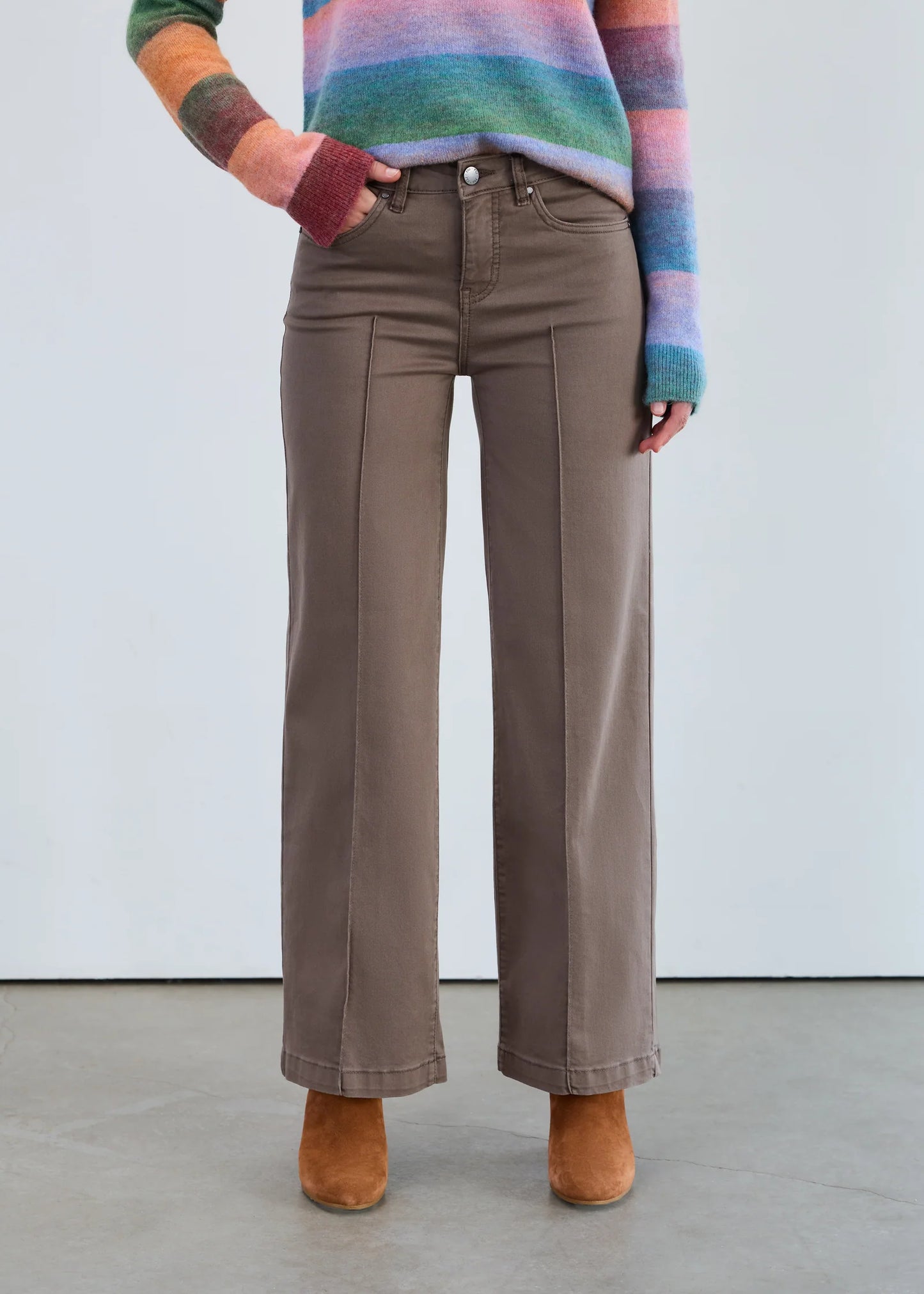 Olivia Wide Leg Pant Taupe 2447511
