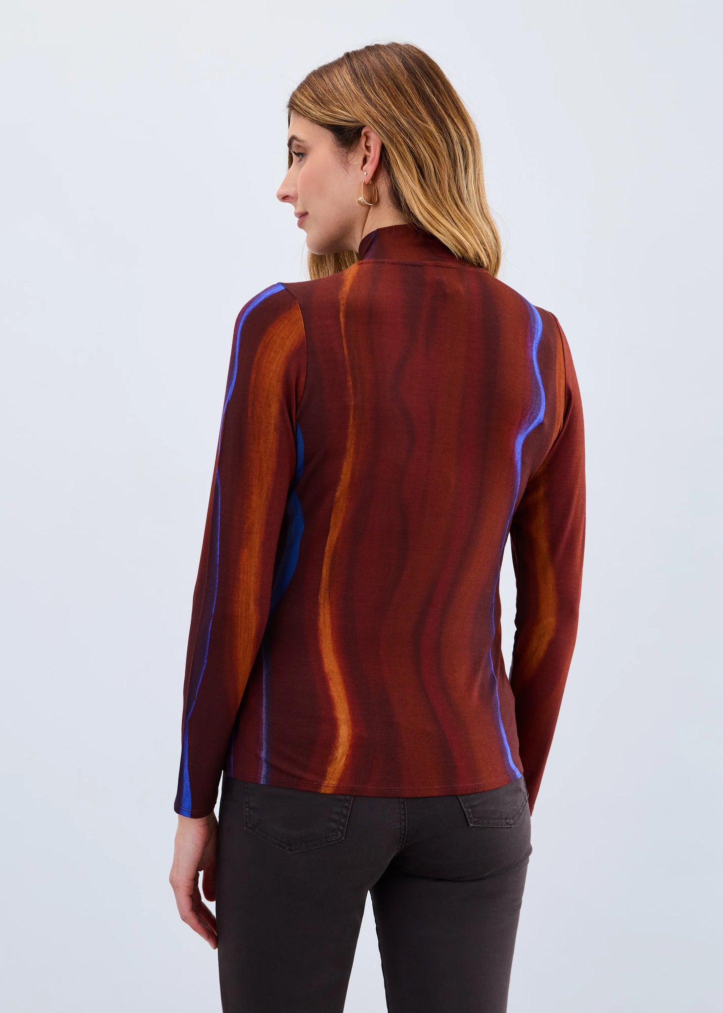 Long Sleeve Mock-Neck Top, Fadeout 3501756