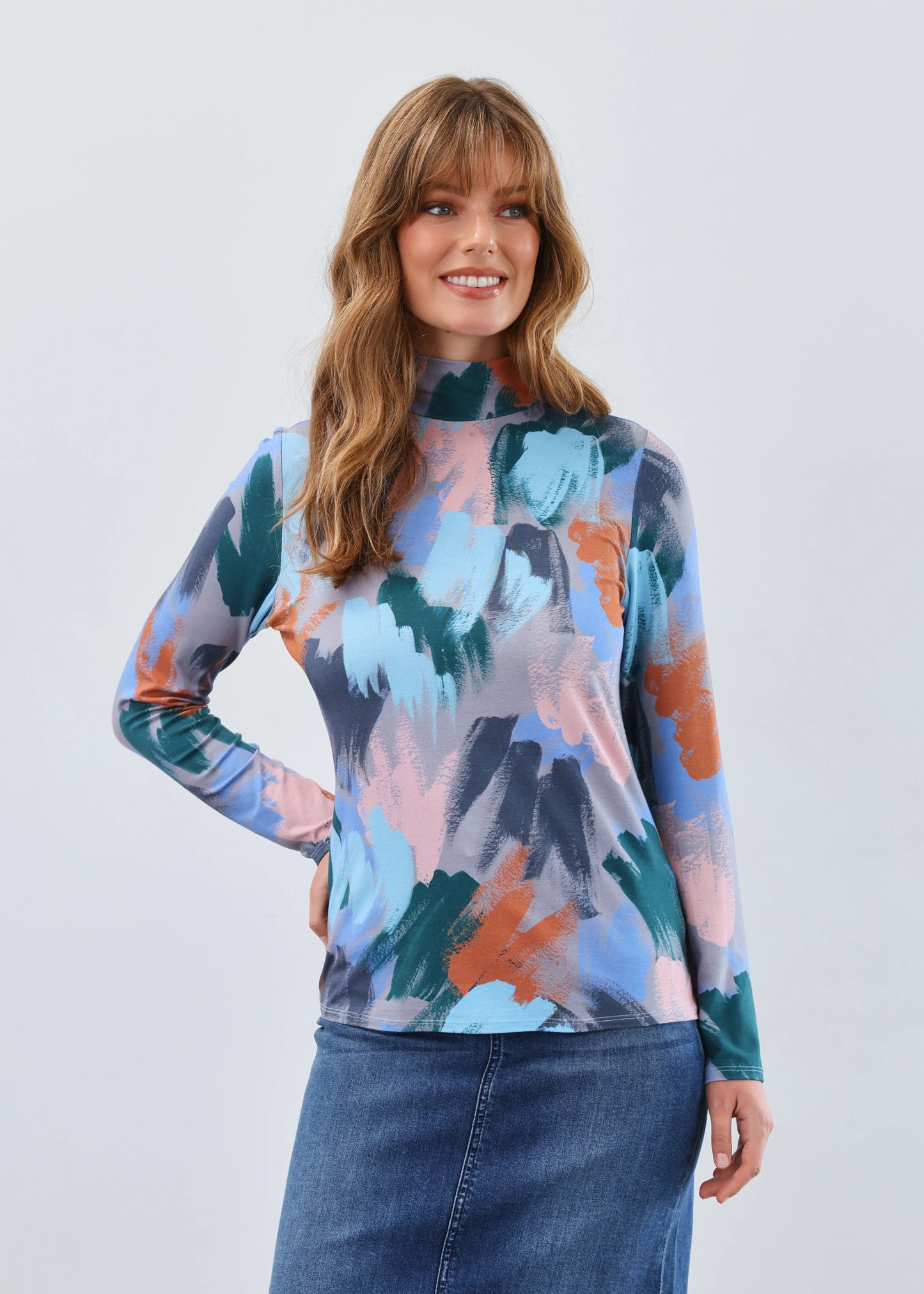 Long Sleeve Mock Neck Top 3570756