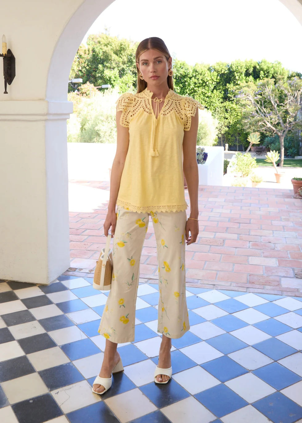 Flutter Sleeve Placed Eyelet Top - 3661476