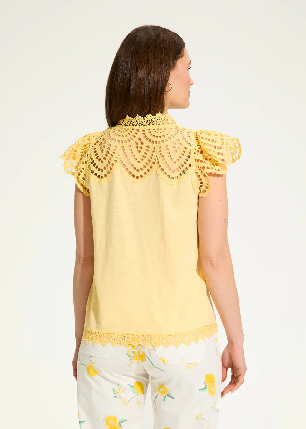 Flutter Sleeve Placed Eyelet Top - 3661476