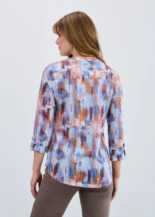 3/4 Sleeve Henley Top 3771451