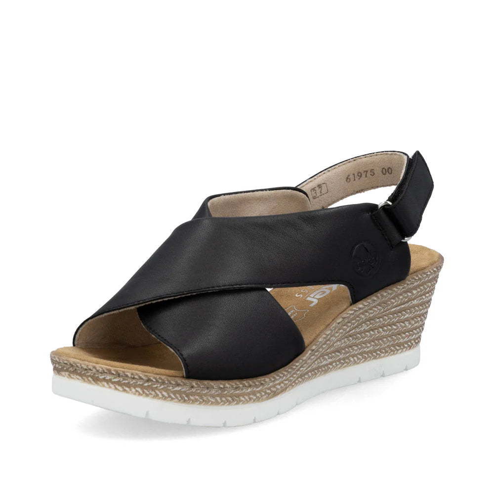 Rieker Black Sandal 61975-00