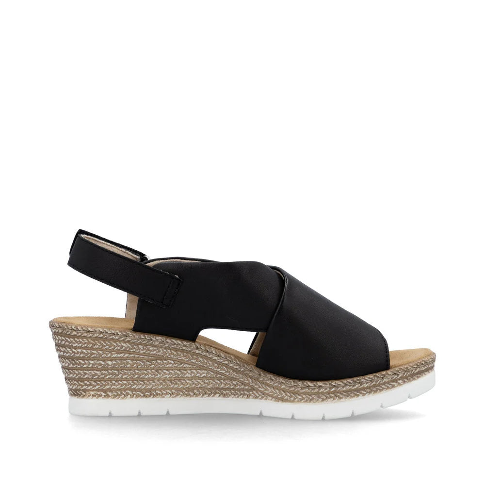 Rieker Black Sandal 61975-00