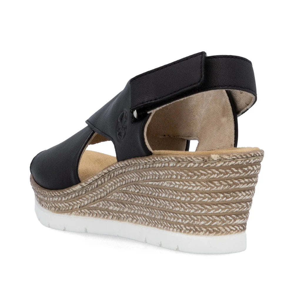 Rieker Black Sandal 61975-00