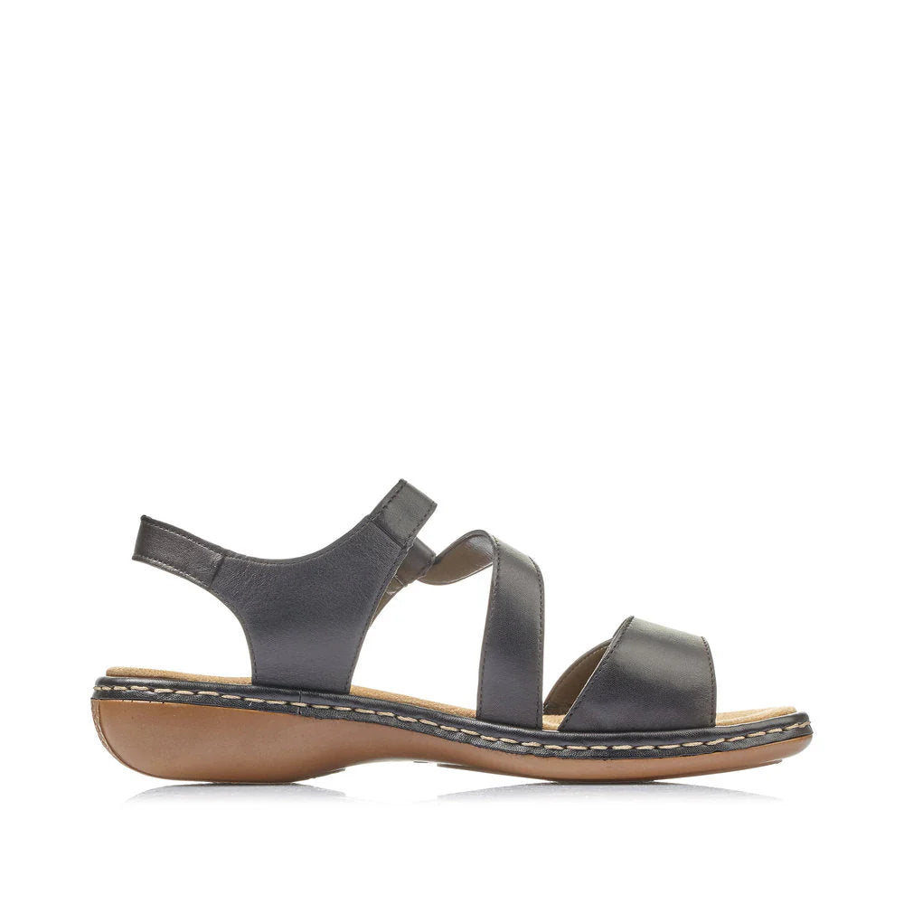 Rieker Black Sandal 659C7-00