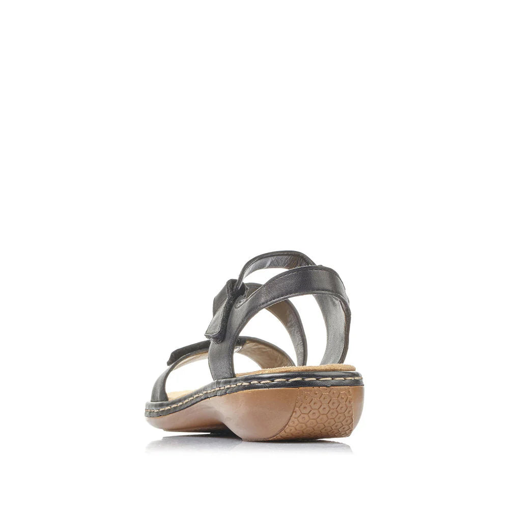 Rieker Black Sandal 659C7-00