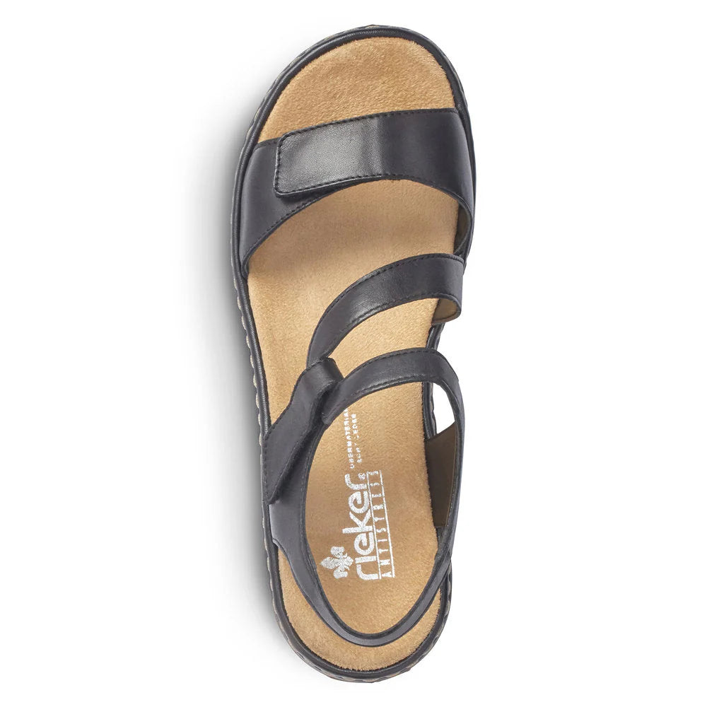 Rieker Black Sandal 659C7-00