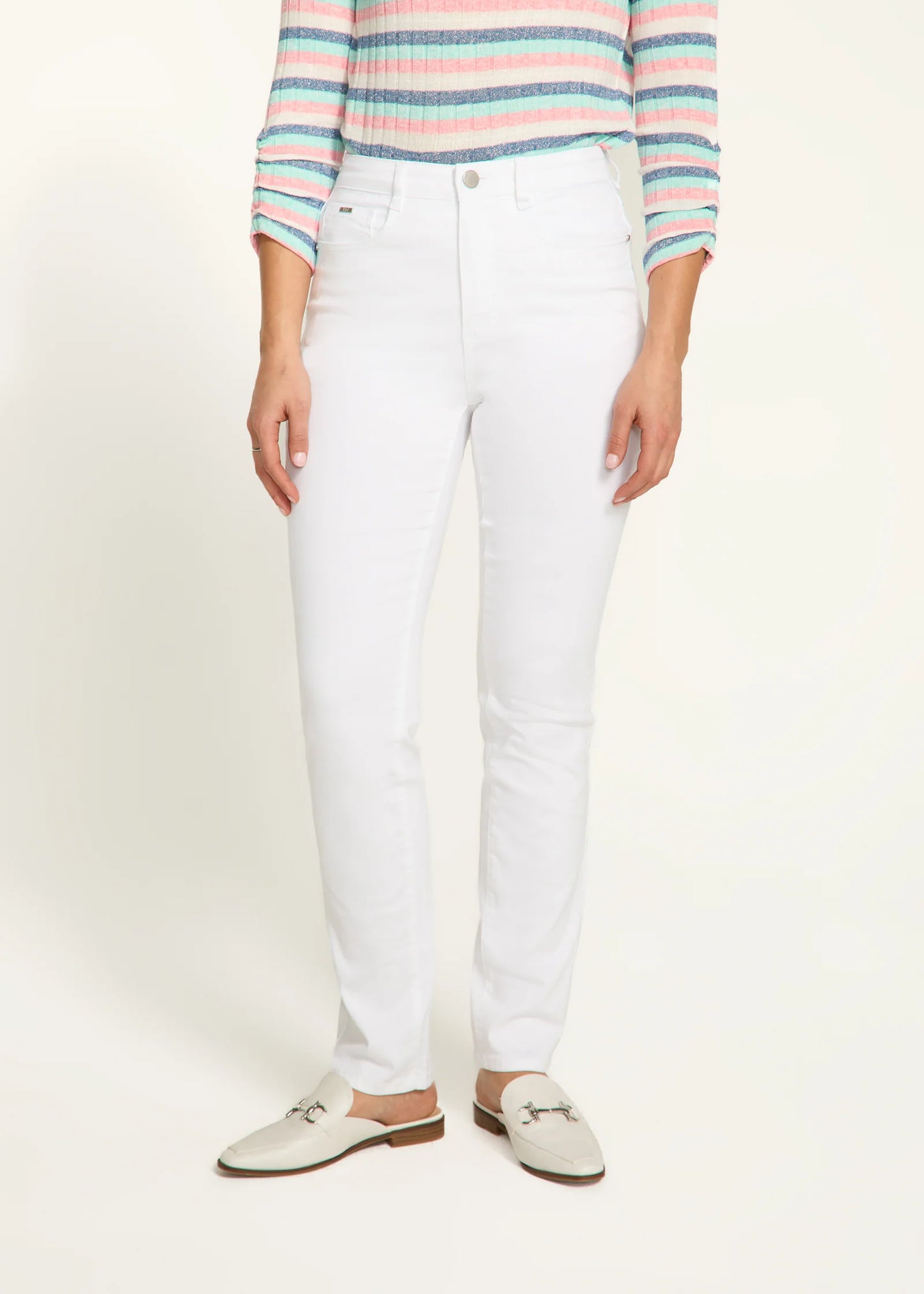 Petite Suzanne Straight Leg Denim, White - 8747511