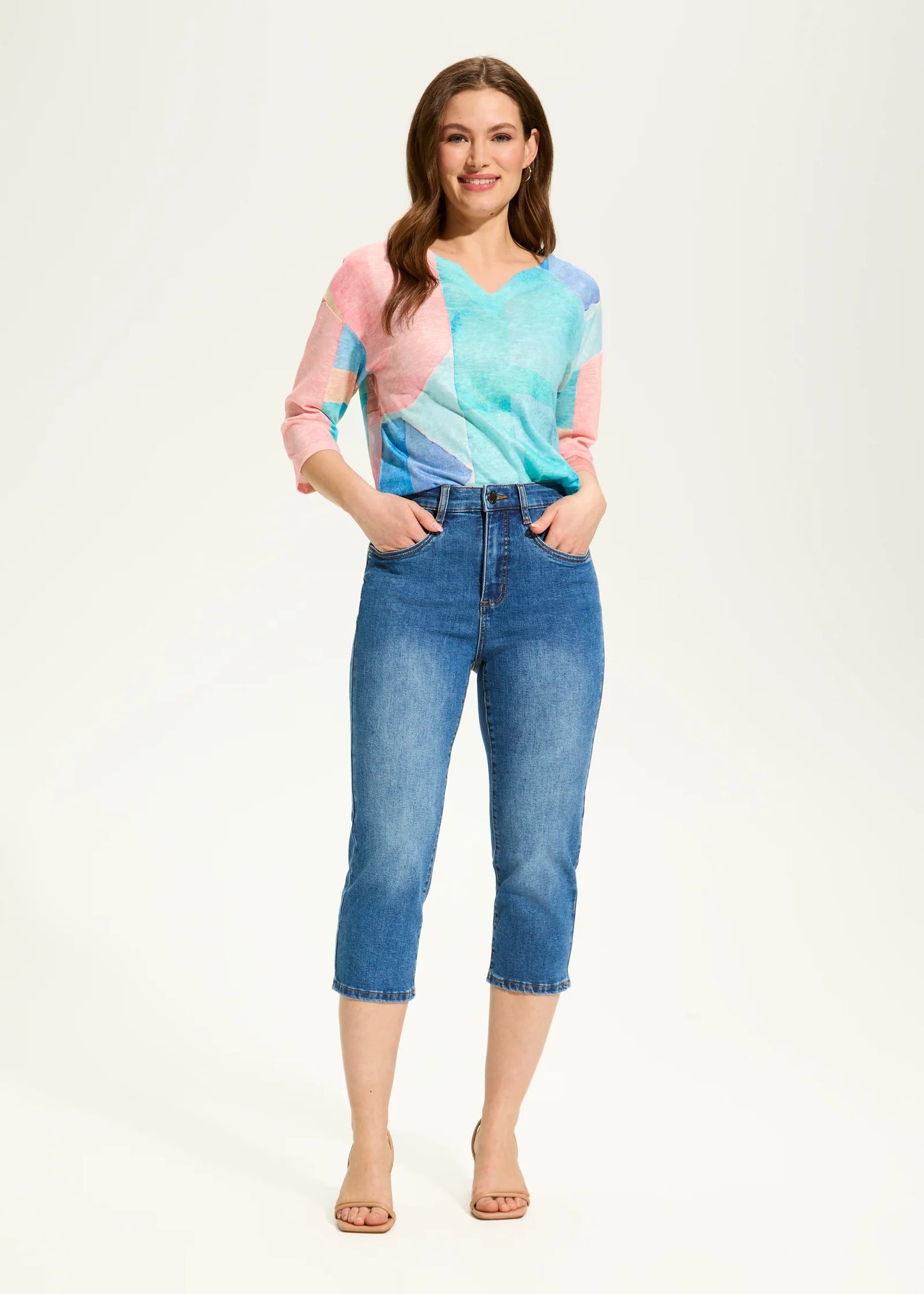 Suzanne Denim Capri, Medium Wash - 6970115