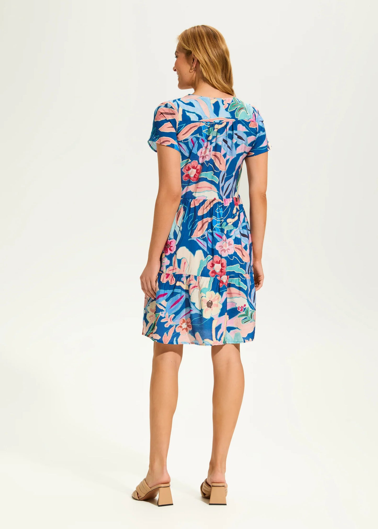 Tiered Shift Dress, Pop Camo Floral - 7921658