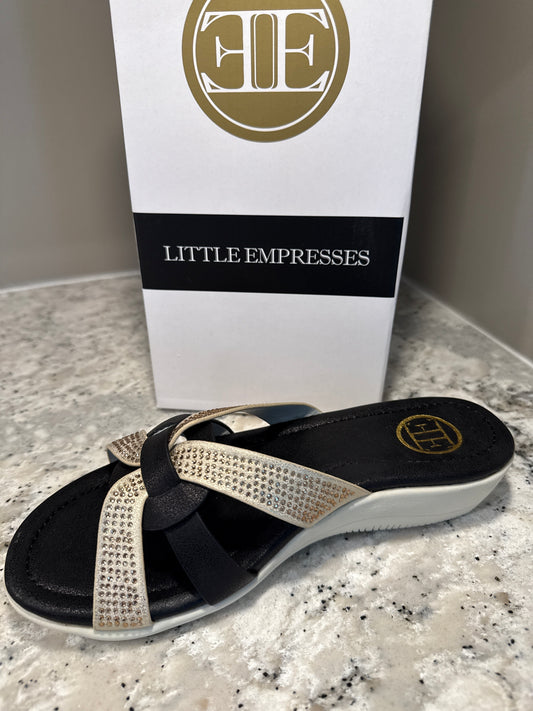 Little Empresses Black Sandal BZG-1