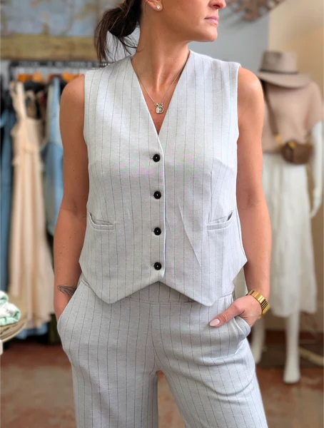 Serenity Vest Grey Stripe 1614