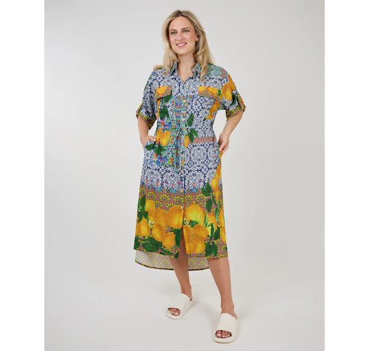 Krislyn Dress Lemon Print 1557