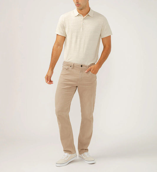 Eddie Classic Athletic Fit Tapered Leg Essential Twill Pants Beige M63915CBT654