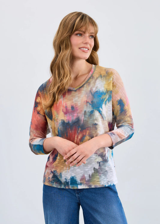 Dolman V-Neck 3/4 Sleeve Top 3705955