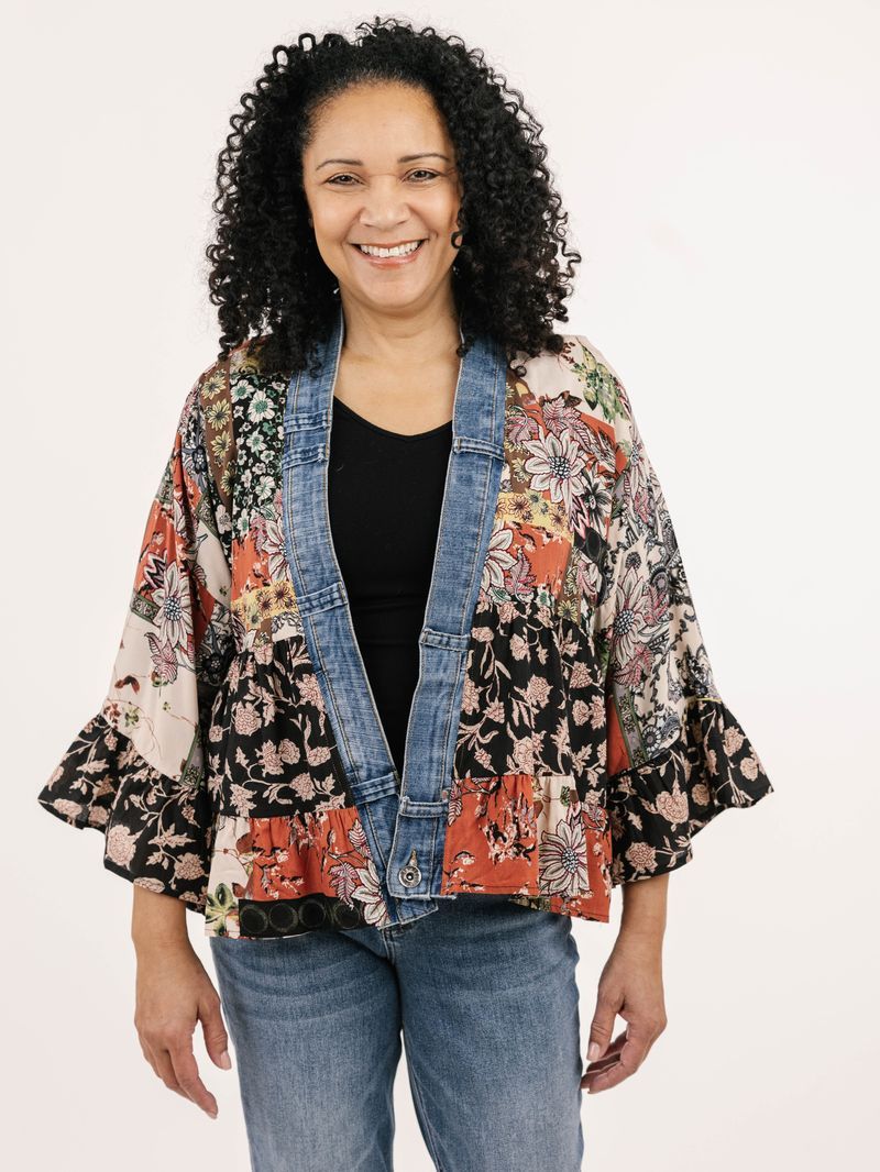 Tiffany Cardigan Rust Mix 5474