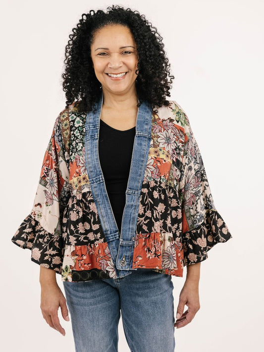 Tiffany Cardigan Rust Mix 5474
