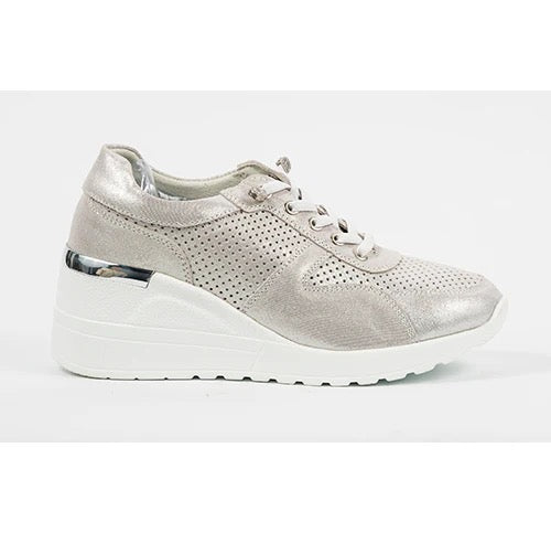 Little Empresses Silver Leather Shoe ROF-3
