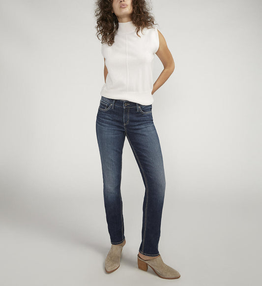 Elyse Mid Rise Straight Leg Jeans