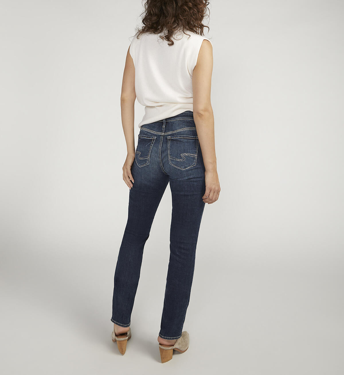 Elyse Mid Rise Straight Leg Jeans