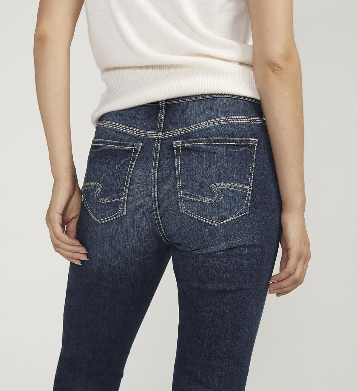 Elyse Mid Rise Straight Leg Jeans