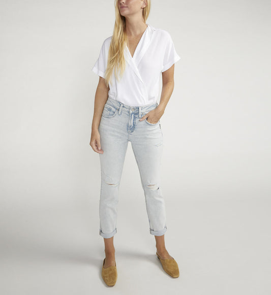 Boyfriend Mid Rise Slim Leg Jeans