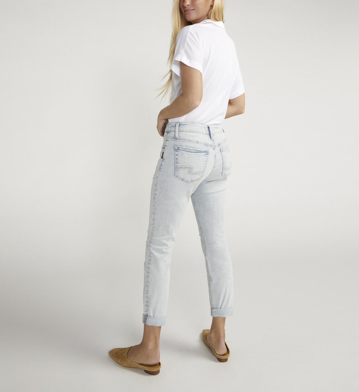 Boyfriend Mid Rise Slim Leg Jeans