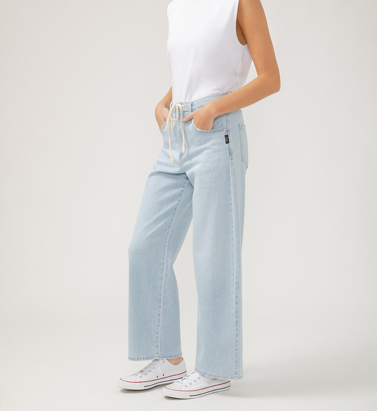 Be Easy Straight Leg Drawstring Jeans L28469ADM194