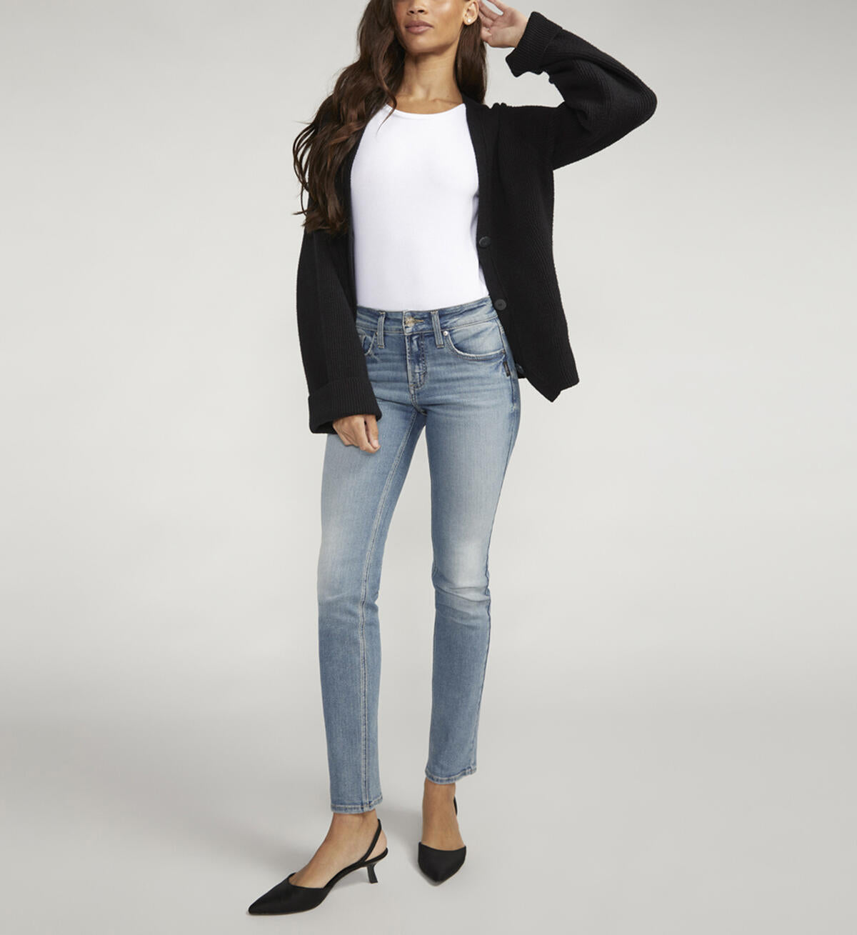 Suki Mid Rise Straight Leg Jeans