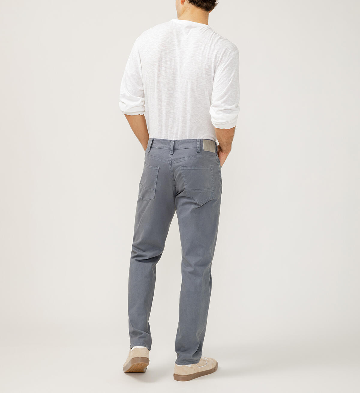 Eddie Classic Athletic Fit Tapered Leg Essential Twill Pants Grey M63915CBT654