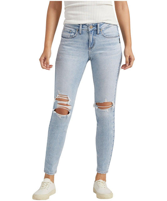 Silver Women's Suki Curvy Fit Mid Rise Skinny Jeans L93136SCV137